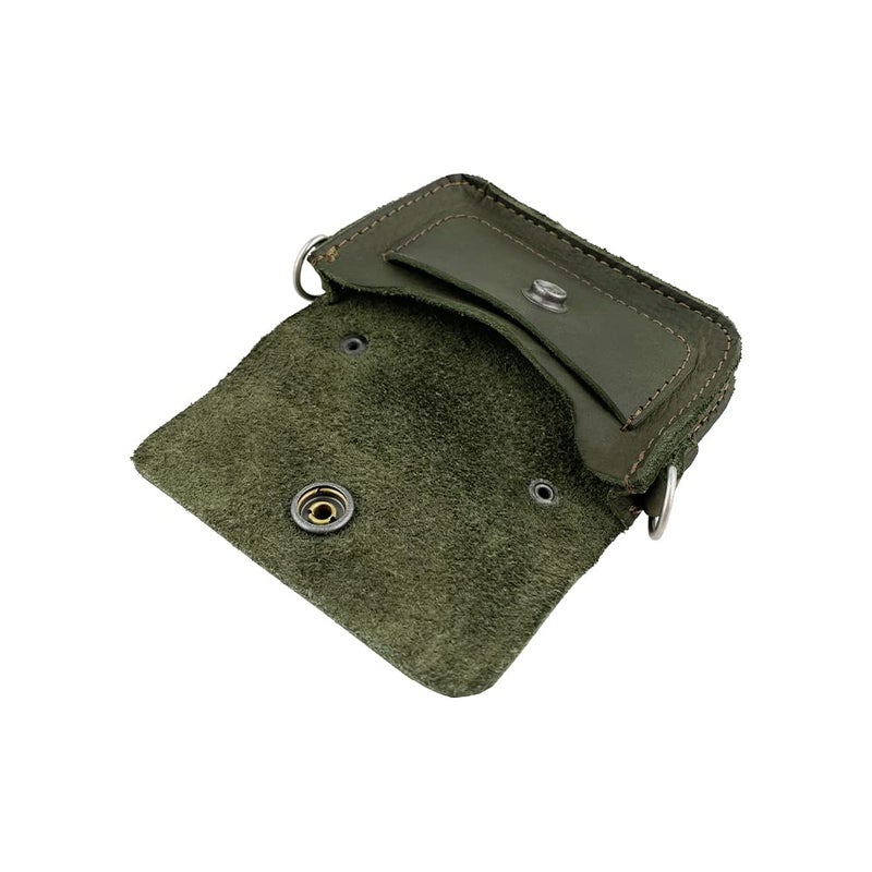 Hide & Drink, Leather Mini Briefcase Card Holder, Holds Up to 10 Cards Plus Folded Bills, Case, Cash Organizer, Accessories, Handmade Includes 101 Year Warranty (Dark Jade) - Image 3